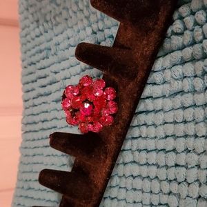 Large Dark Pink jeweled statement ring